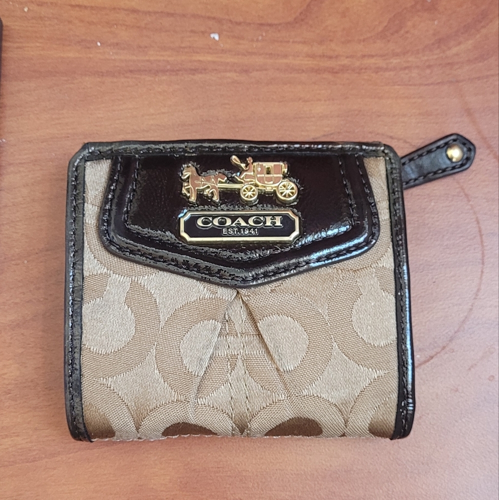 Coach Madison OP ART Small Wallet Khaki/Brown